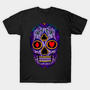 Halloween Skull with card symbols T-Shirt